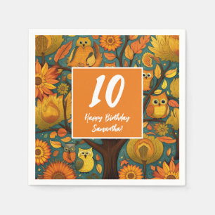 Servilleta De Papel Fun Fall Naranja Yellow Birday