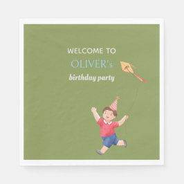 Servilleta De Papel Fun Green Birday Boy Garden Picnic