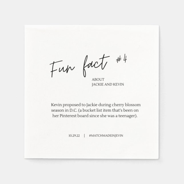 Servilleta De Papel Fun Hact #1 Boda Cocktail Napkins (Anverso)