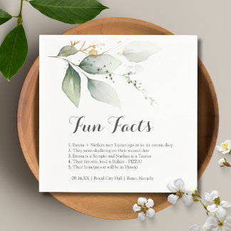 Servilleta De Papel Fun Hacts Greenerenery Gold Foliage deja boda