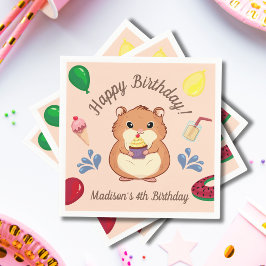 Servilleta De Papel Fun Hamster Birthday Pool Fiesta