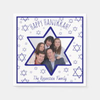 Fun Happy Hanukkah Blue & White Photo