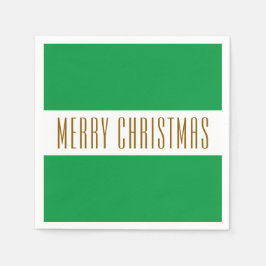 Servilleta De Papel Fun Kelly Green White Stripes MERRY NAVIDAD