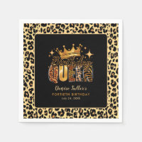 Fun Leopard Cumpleaños Reina Cuarenta Años