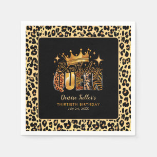 Servilleta De Papel Fun Leopard Cumpleaños Reina Treinta Años