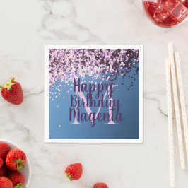 Servilleta De Papel Fun Monograma Lavender Confetti Cumpleaños