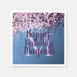 Servilleta De Papel Fun Monograma Lavender Confetti Cumpleaños
