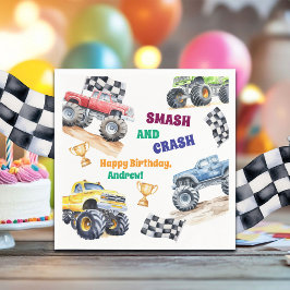 Servilleta De Papel Fun Monster Trucks Birthday Party