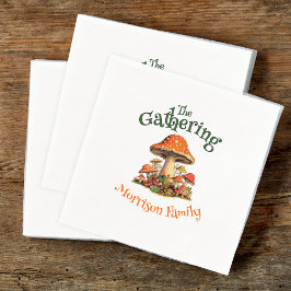 Servilleta De Papel Fun Mushrooms Retro Family Reunion