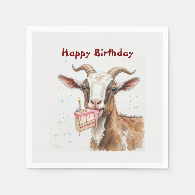 Servilleta De Papel Fun Old Goat Over the Hill Birthday (Anverso)
