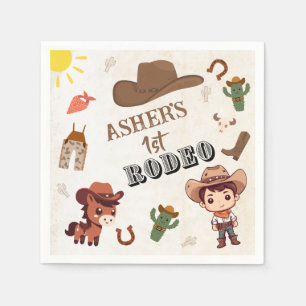 Servilleta De Papel Fun Personalizado Cowboy   Niños salvajes cumpleañ