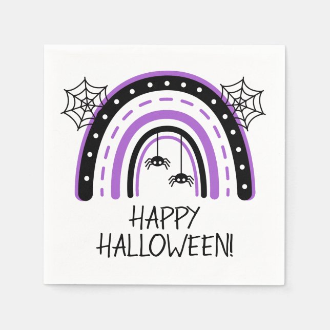 Servilleta De Papel Fun Rainbow Happy Halloween (Anverso)