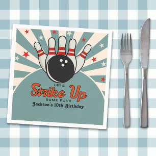 Servilleta De Papel Fun Retro Bowling Birthday boy Party for Kids