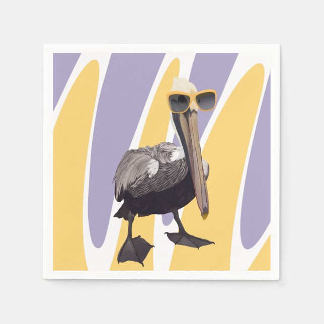 Servilleta De Papel Fun Summer Vibes Pelican Bird (Anverso)