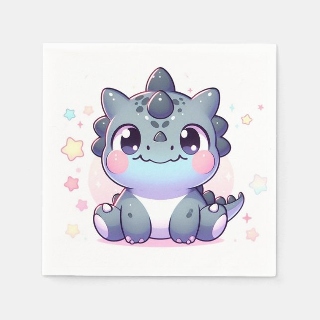 Servilleta De Papel Fun Sweet Dinosaur Baby Shower (Anverso)