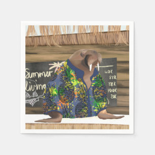 Servilleta De Papel Fun tropical Hawaiian Walrus