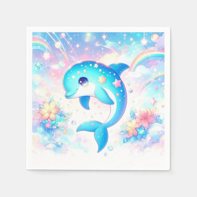 Servilleta De Papel Fun Under Sea Dolphin Baby Shower (Anverso)