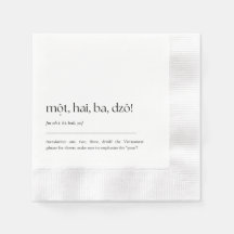 Fun Vietnamita Bebida Frase Cocktail Napkin 02