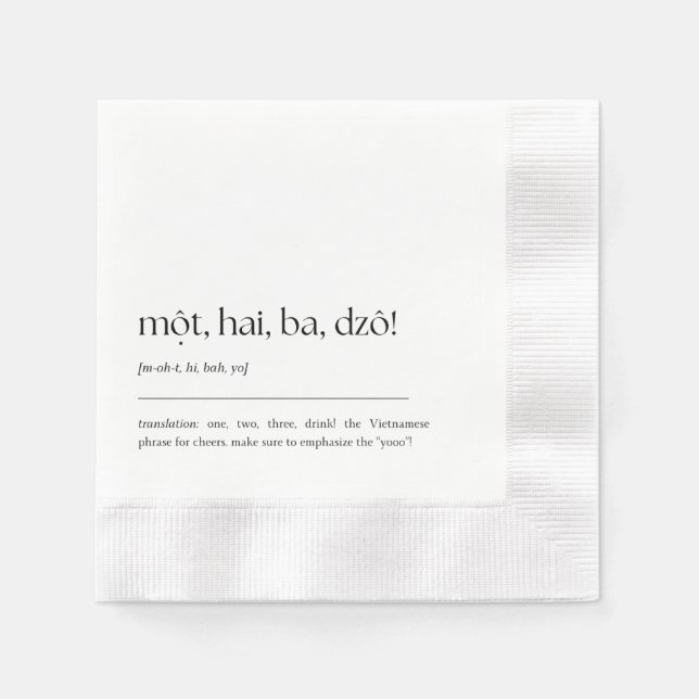 Servilleta De Papel Fun Vietnamita Bebida Frase Cocktail Napkin 02 (Anverso)