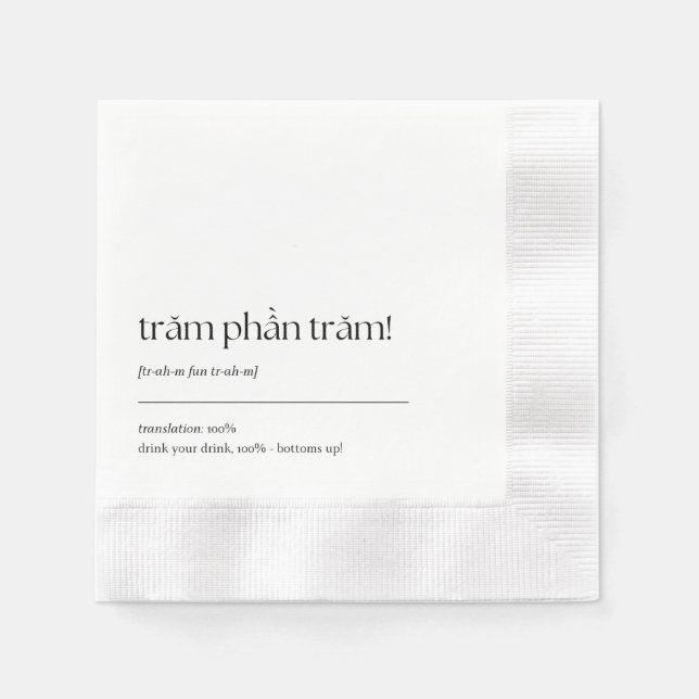 Servilleta De Papel Fun Vietnamita Bebida Frase Cocktail Napkin 03 (Anverso)