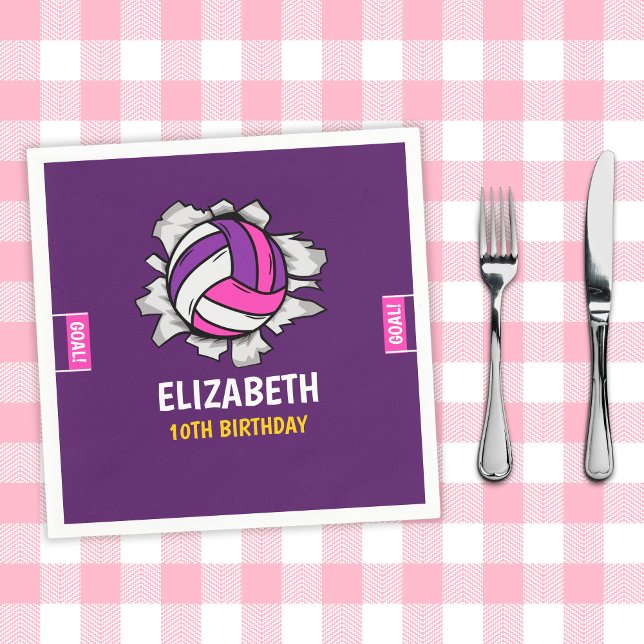 Servilleta De Papel Fun Volleyball Birthday Girl (Subido por el creador)