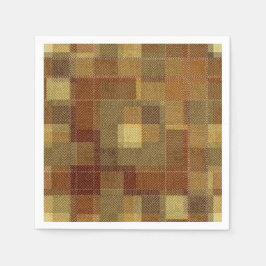 Servilleta De Papel Funda de tartán marrón monocromo texturada.