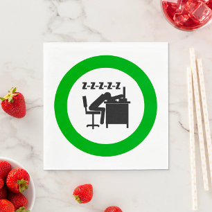 Servilleta De Papel Fundadosa trabajadora de oficina durmiendo en el e