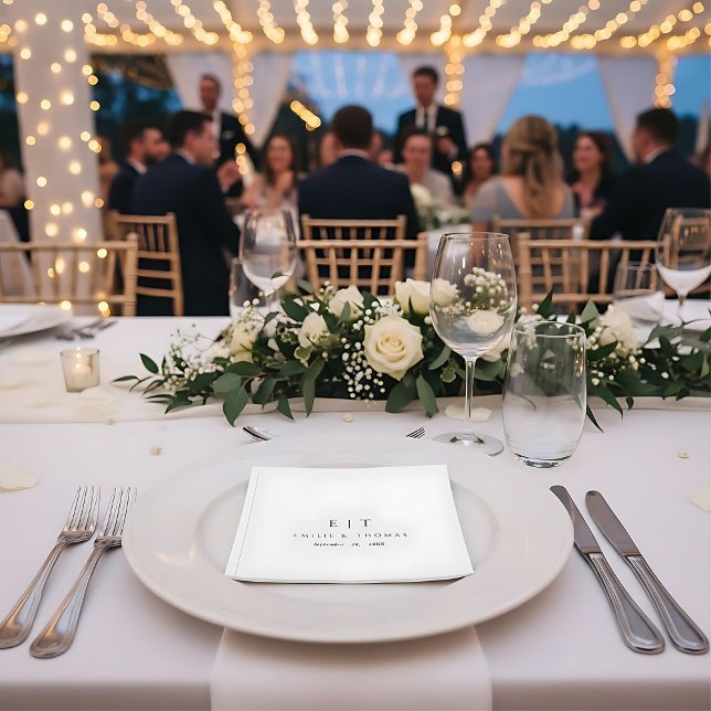 Servilleta De Papel Fundas clásicas de Boda basadas en texto simple (Subido por el creador)