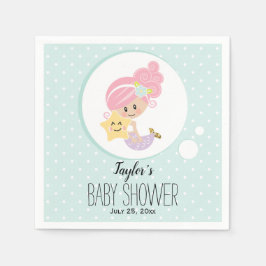 Servilleta De Papel Fundas de papel Baby Shower para sirenas Tono de p