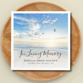 Servilleta De Papel Funeral conmemorativo de Beach Ocean Photo Memoria