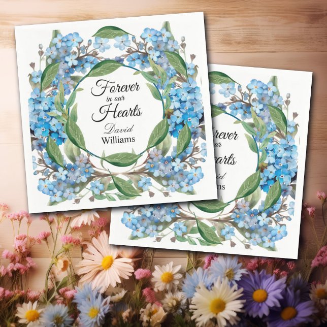 Servilleta De Papel Funeral de Blue Forget Me Not Flowers (Subido por el creador)
