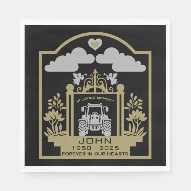 Servilleta De Papel Funeral Para Un Agricultor (Anverso)