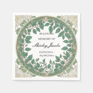 Servilleta De Papel Funeral Personalizado de Eucalipto – Memorial Eleg