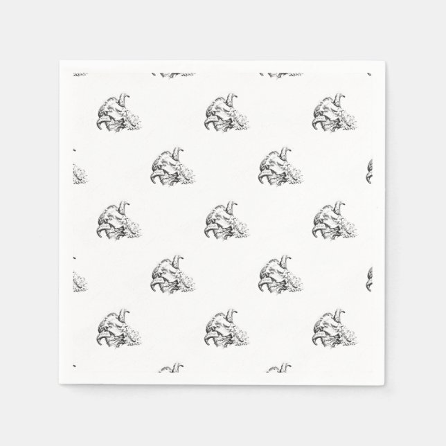 Servilleta De Papel Funky Cute Sheep Ram (Anverso)
