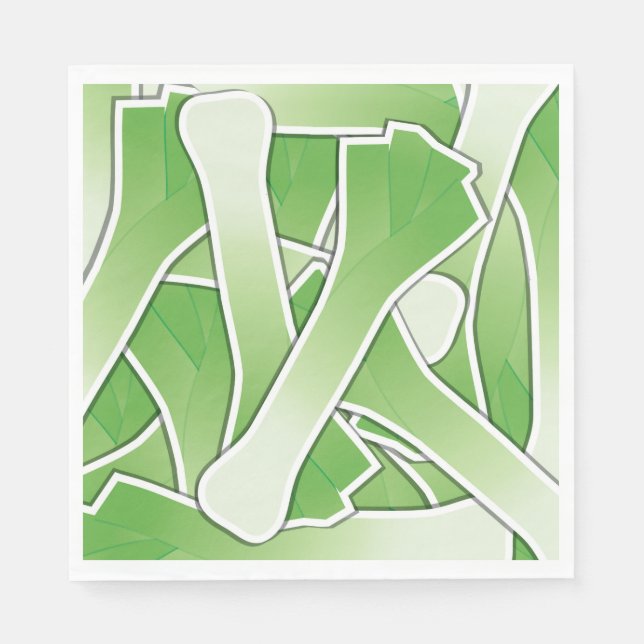 Servilleta De Papel Funky leek (Anverso)
