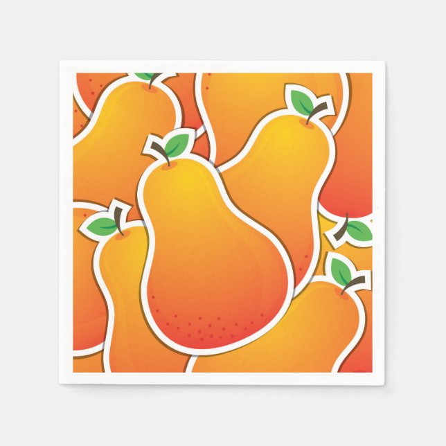 Servilleta De Papel Funky naranja pera (Anverso)