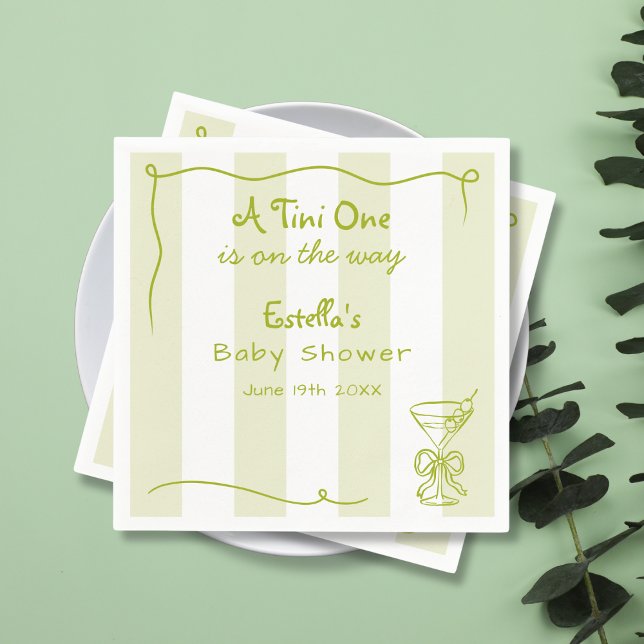 Servilleta De Papel Funky Retro Doodle Dirty Martini Baby Shower (Subido por el creador)