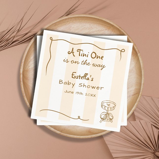 Servilleta De Papel Funky Retro Doodle Espresso Martini Baby Shower (Subido por el creador)