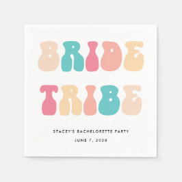 Servilleta De Papel Funky Retro Vintage Brie Tribe Bachelorette Party