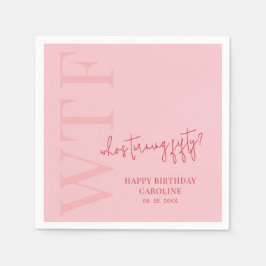 Servilleta De Papel Funny 50 cumpleaños WTF | Cumpleaños Rojo Moderno 