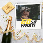 Servilleta De Papel Funny 60, así que qué cita foto 60 cumpleaños<br><div class="desc">Funny 60 así que qué servilletas de la cita de la foto del 60 cumpleaños de la fiesta. Un texto motivacional y divertido 60 Así que lo que es genial para una persona con sentido del humor. El texto es de color amarillo y negro. Añade tu foto. Puedes cambiar la...</div>
