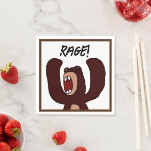 Servilleta De Papel Funny Angry Brown Bear Personalizado - Destacado