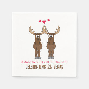 Servilleta De Papel Funny Aniversario Fiesta Whimsical Moose