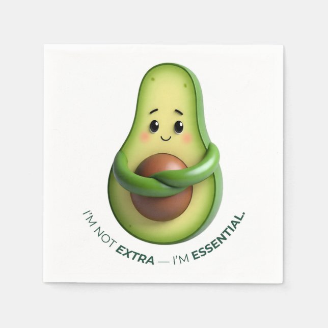 Servilleta De Papel Funny Avocado Tote – I’m Not Extra, I’m Essential (Anverso)