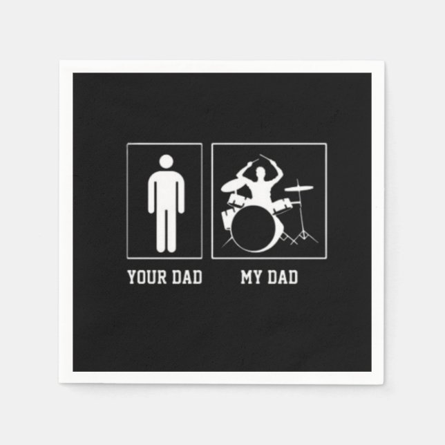 Servilleta De Papel Funny Band Dad Drummer My Dad Day (Anverso)