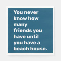 Funny Beach House Friends cita tipografía azul