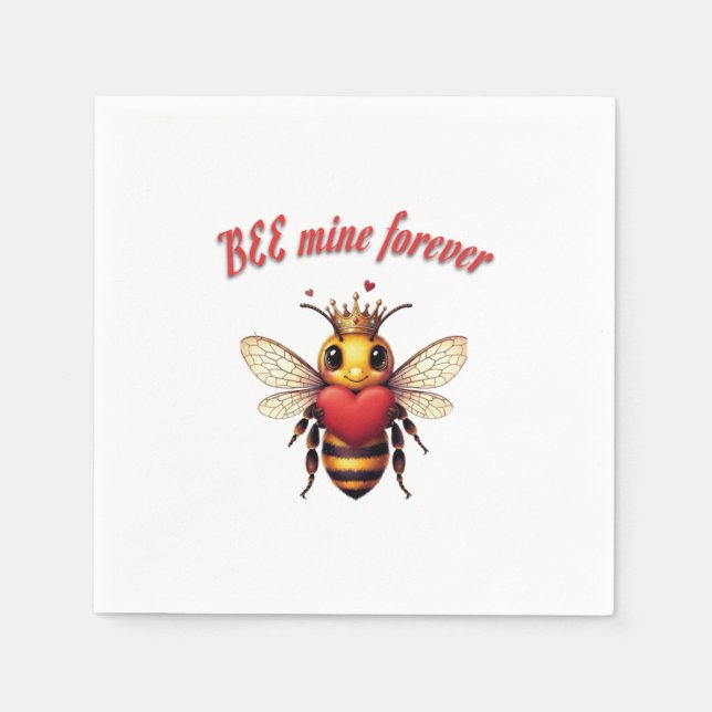 Servilleta De Papel Funny Bee Pun Valentine  (Anverso)