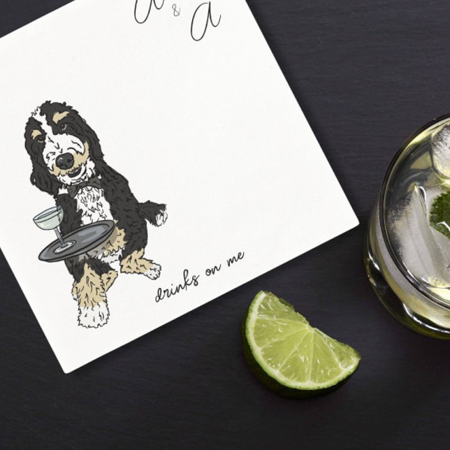 Servilleta De Papel Funny Bernedoodle Cocktail (Subido por el creador)