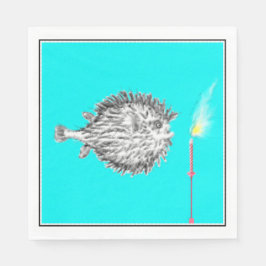Servilleta De Papel Funny Birthday Fish Wish