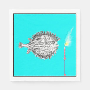 Servilleta De Papel Funny Birthday Fish Wish